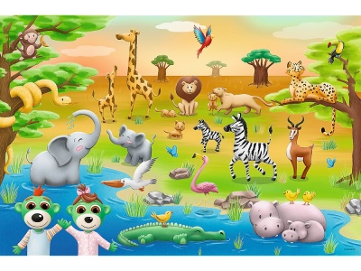 PUZZLE TREFL 24 MAXI BABIES AND THE BEAR SAFARI - Img 2