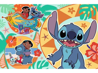 PUZZLE TREFL 24 MAXI STITCH ZIUA VESELA A LUI LILO SI STITCH - Img 2