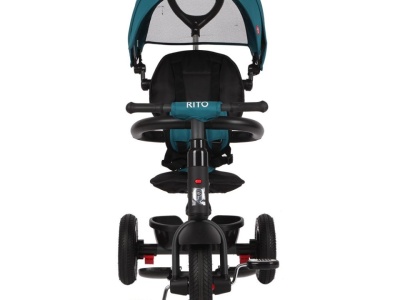Tricicleta cu roti de cauciuc Qplay Rito Rubber Albastru Deschis - Img 10