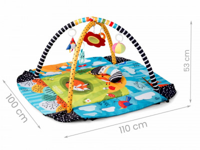 Covoras educational pentru copii, interactiv, multifunctional, cu oglinda, 110 x 100 cm, Ricokids, Povestea Vulpii Lisek - Img 2