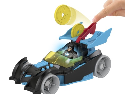 FISHER PRICE IMAGINEXT DC SUPER FRIENDS VEHICUL CU FIGURINA BATMAN CU COSTUM GRI - Img 2