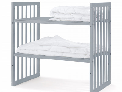 Patut Evolutiv pentru Copii, Multifunctional, 7in1, Saltele Incluse, Transformabil, Masa de Schimbat, Co-Sleeping, Tarc de Joaca, Birou, Scaune, Waldin, Gri - Img 2