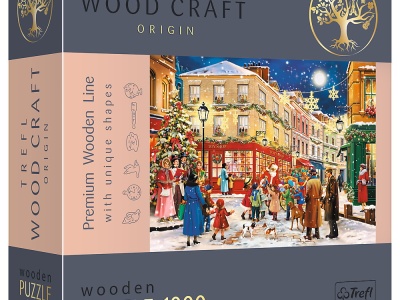 PUZZLE TREFL DIN LEMN 1000 PIESE STRADA PREGATITA DE CRACIUN - Img 1