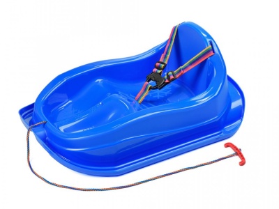 Sanie bob Marmat baby cu centura de siguranta, albastru - Img 1