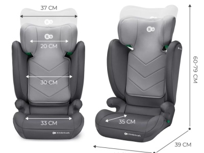 SCAUN AUTO KINDERKRAFT I-SPARK, I-SIZE 100-150 CM, GREY - Img 8