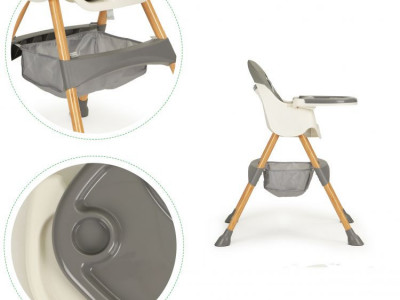 Scaun Pentru Hranire 2 in 1, pentru masa si activitati, Ecotoys, HC-823S Grey - Img 3