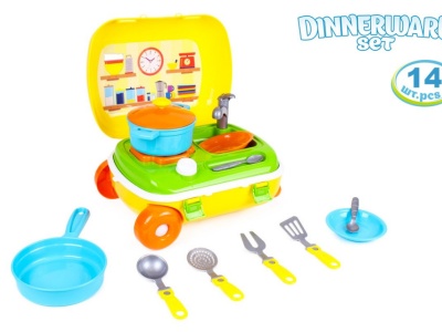Set mini bucatarie in troliu galben TechnoK, cu accesorii - Img 3