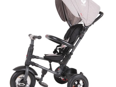 Tricicleta cu roti de cauciuc Qplay Rito Rubber Gri - Img 2
