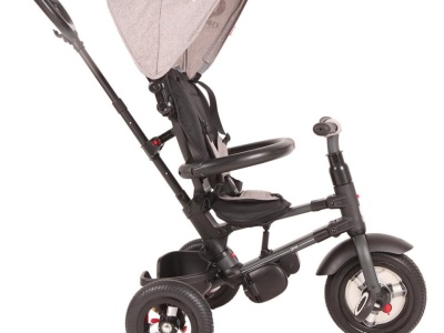Tricicleta cu roti de cauciuc Qplay Rito Rubber Gri - Img 12