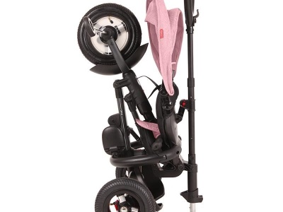 Tricicleta cu roti de cauciuc Qplay Rito Rubber Roz - Img 10