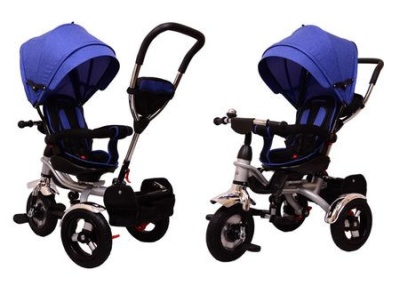 Tricicleta pentru copii Lux Trike cu scaun pivotant la 360 grade, albastru - Img 4