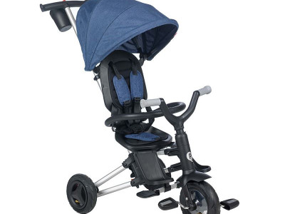 Tricicleta ultrapliabila Qplay Nova Rubber albastru inchis - Img 2