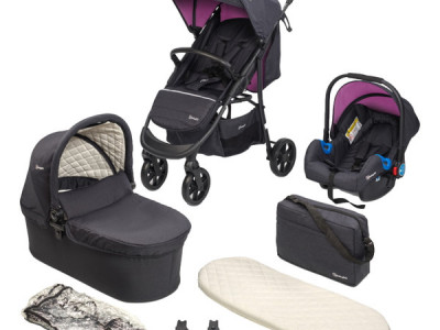 BabyGo - Carucior Style 3 in 1 Rosa - Img 1