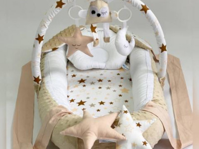 Babynest Plush MyKids 0178 Stars Beige - Img 2