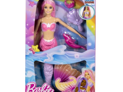 BARBIE COLOR CHANGE PAPUSA SIRENA CU PAR ROZ - Img 1