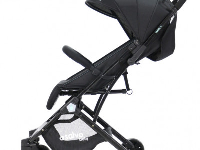 Carucior de calatorie troller ultracompact Asalvo FLIGHT -TRAVEL+ Black/Aqua - Img 2
