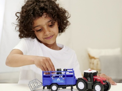 DICKIE MASSEY FERGUSON TRACTOR SI REMORCA CU SUNETE SI LUMINI - Img 3