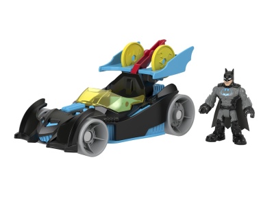 FISHER PRICE IMAGINEXT DC SUPER FRIENDS VEHICUL CU FIGURINA BATMAN CU COSTUM GRI - Img 3