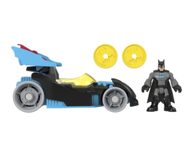 FISHER PRICE IMAGINEXT DC SUPER FRIENDS VEHICUL CU FIGURINA BATMAN CU COSTUM GRI - Img 4