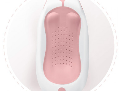 Insertie anti-alunecare pentru cadita de baie bebelusi, fixare cu ventuze, Ricokids, Roz - Img 3