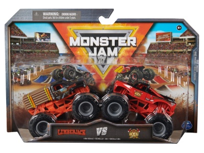MONSTER JAM SET 2 MASINUTE METALICE LUMBERJACK SI AXE SCARA 1:64 - Img 1