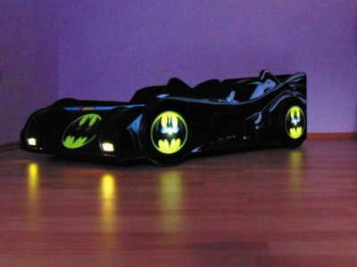 Pat masina Batmobil cu lumini 160x80 - Img 1