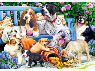 PUZZLE TREFL 1000 CAINI IN GRADINA - Img 2
