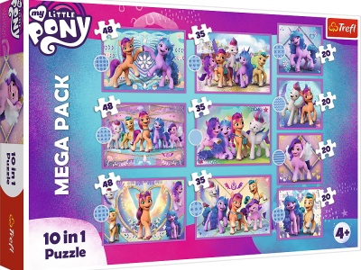 PUZZLE TREFL 10IN1 MY LITTLE PONY - PONEII STRALUCITORI - Img 1