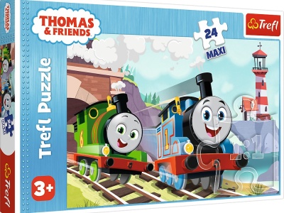 PUZZLE TREFL 24 MAXI THOMAS TOM SI PERCY PE LINII - Img 1