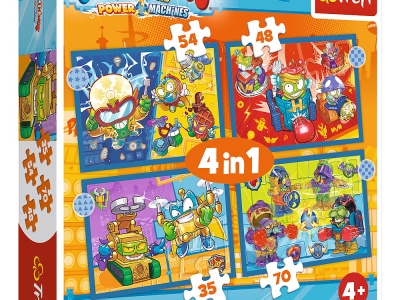 PUZZLE TREFL 4IN1 SUPER THINGS SUPER ACTIUNEA - Img 1
