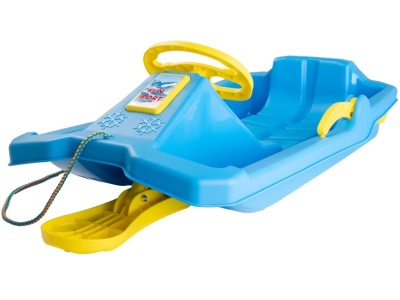 Sanie bob Niko, cu volan si frana, albastru – 6728 - Img 1