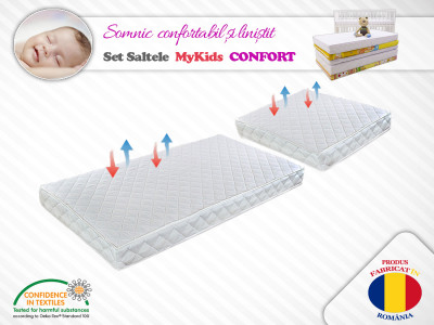 Set saltele MyKids Cocos Confort II 120x80x10 (cm) + 50x80x10 (cm) - Img 1