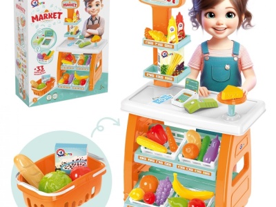Tejghea de vanzari supermarket, Technok, cu efecte sonore, si accesorii, casa de marcat, cititor de card, legume si fructe - Img 3
