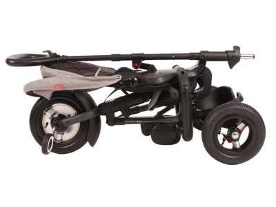 Tricicleta cu roti de cauciuc Qplay Rito Rubber Gri - Img 3