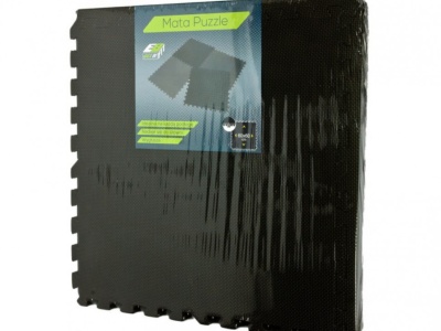 Covor puzzle 4 piese 60x60 cm, 10 mm, negru - Img 3
