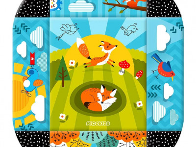 Covoras educational pentru copii, interactiv, multifunctional, cu oglinda, 110 x 100 cm, Ricokids, Povestea Vulpii Lisek - Img 4