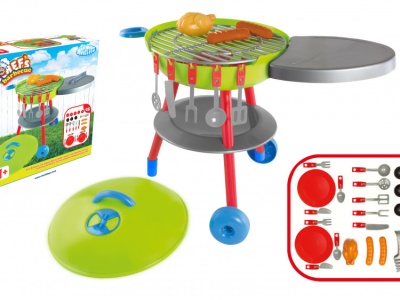 Grill Barbecue de jucarie Mochtoys, cu blat de lucru - Img 4