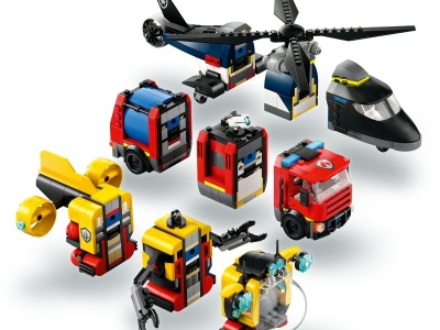 LEGO CITY ELICOPTER, CAMION DE POMPIERI SI SUBMARIN REMIXATE 60462 - Img 4