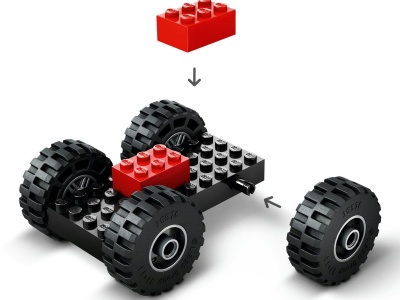 LEGO CITY INCARCATOR PE ROTI GALBEN PENTRU CONSTRUCTII 60450 - Img 4