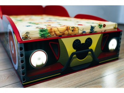 Pat masina Mickey cu lumini 180x80 - Img 3
