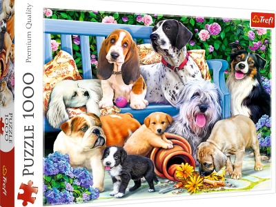 PUZZLE TREFL 1000 CAINI IN GRADINA - Img 1