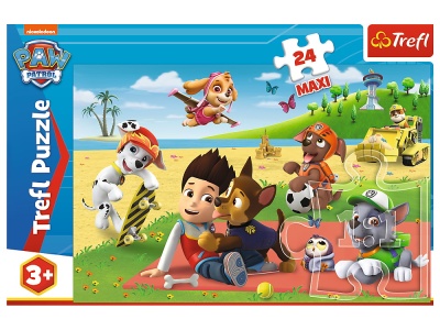 PUZZLE TREFL 24 MAXI PATRULA CATELUSILOR DISCTRACTIA LA PLAJA - Img 3