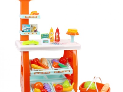 Tejghea de vanzari supermarket, Technok, cu efecte sonore, si accesorii, casa de marcat, cititor de card, legume si fructe - Img 4