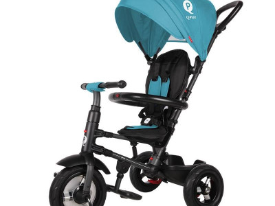 Tricicleta cu roti de cauciuc Qplay Rito Rubber Albastru Deschis - Img 1
