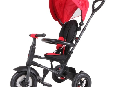 Tricicleta cu roti de cauciuc Qplay Rito Rubber Rosu - Img 5
