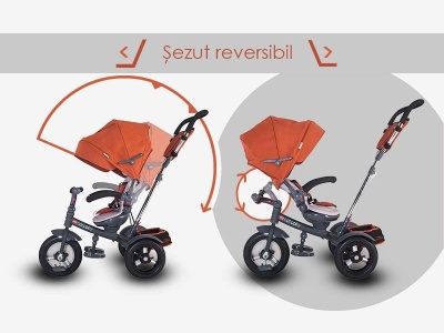 Tricicleta multifunctionala Coccolle Giro Plus Caramiziu - Img 10