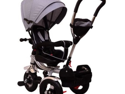 Tricicleta pentru copii Lux Trike cu scaun pivotant la 360 grade, gri - Img 2