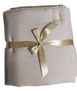 Aparatoare pentru patut copii, Bumbac, cu Pompoane Decorative, 180 x 30 cm, Koell, Boho, Bej Delicat - Img 2