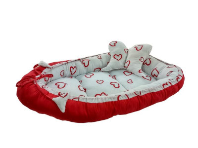 Baby Nest 2 Piese MyKids Inimi Rosii - Img 1
