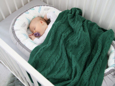 Babynest pentru copii, 80 x 50 cm, ajustabil, portabil, reductor patut, Tiny Star Grey & Plumes - Img 4